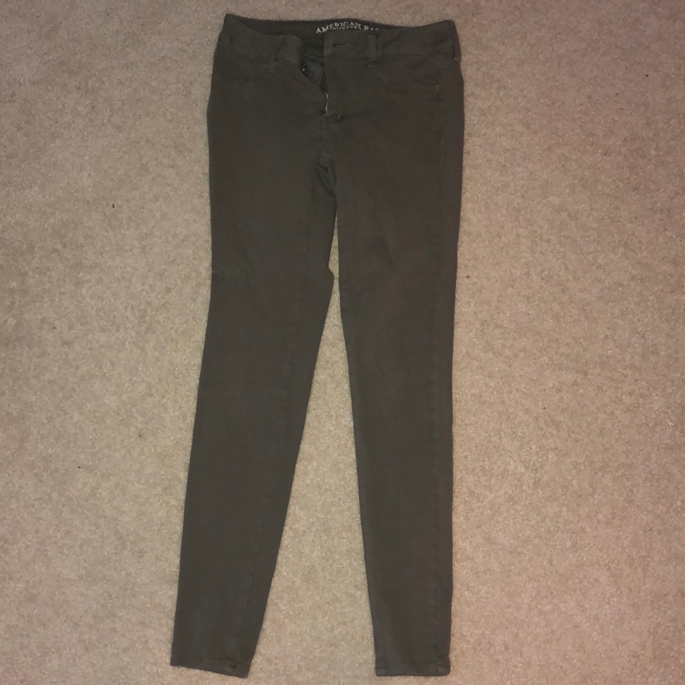 American Eagle green jeggings